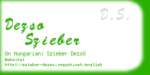 dezso szieber business card
